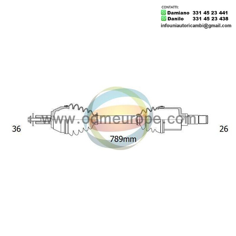SEMIASSE/ALBERO MOTORE CAMBIO AUTOMATICO / MANUALE POSTERIORE SINISTRO Volvo XC90 I da 2002 a 2014