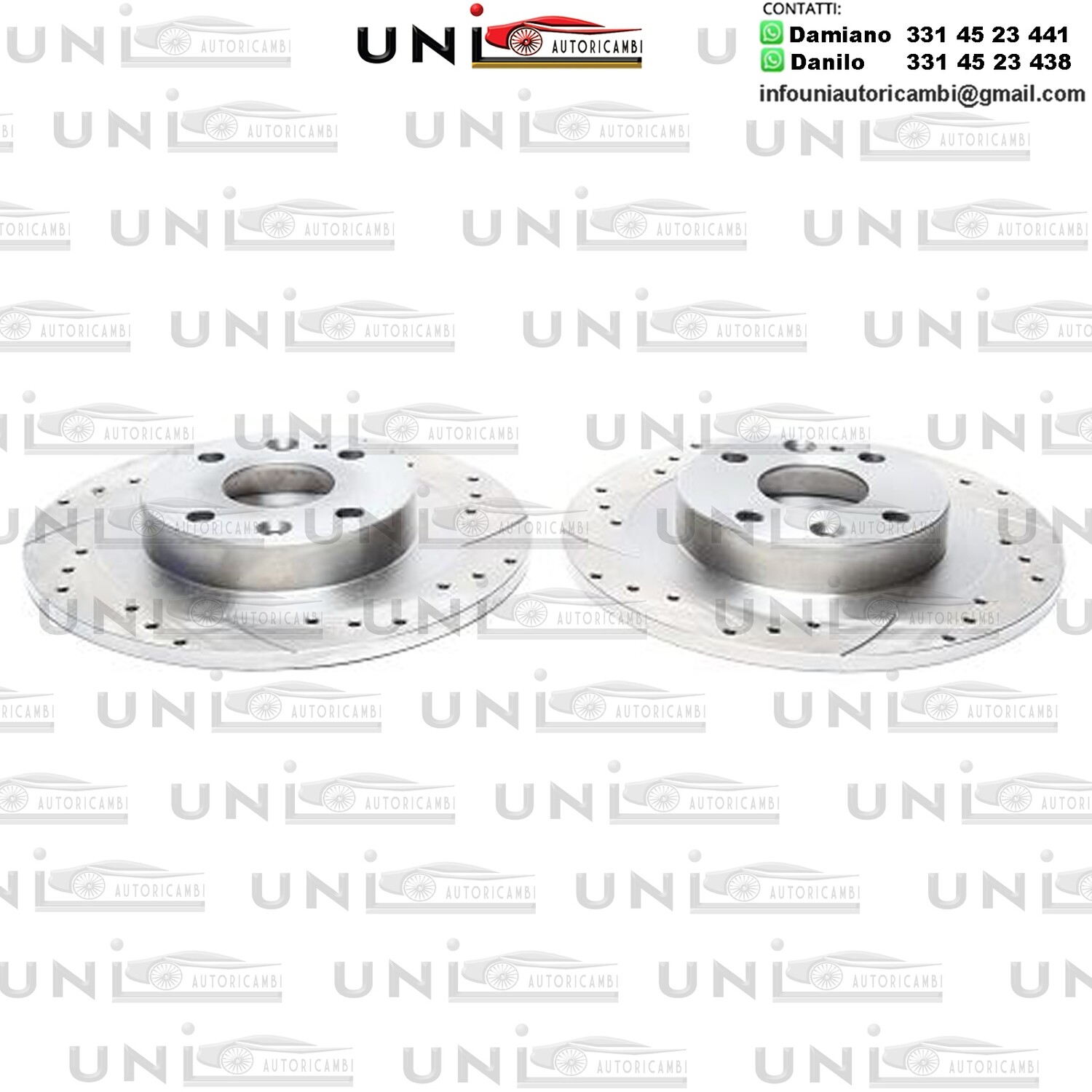 2X Dischi Sportivi Posteriori Baffati Forati Mazda 323 / MX3 / MX5