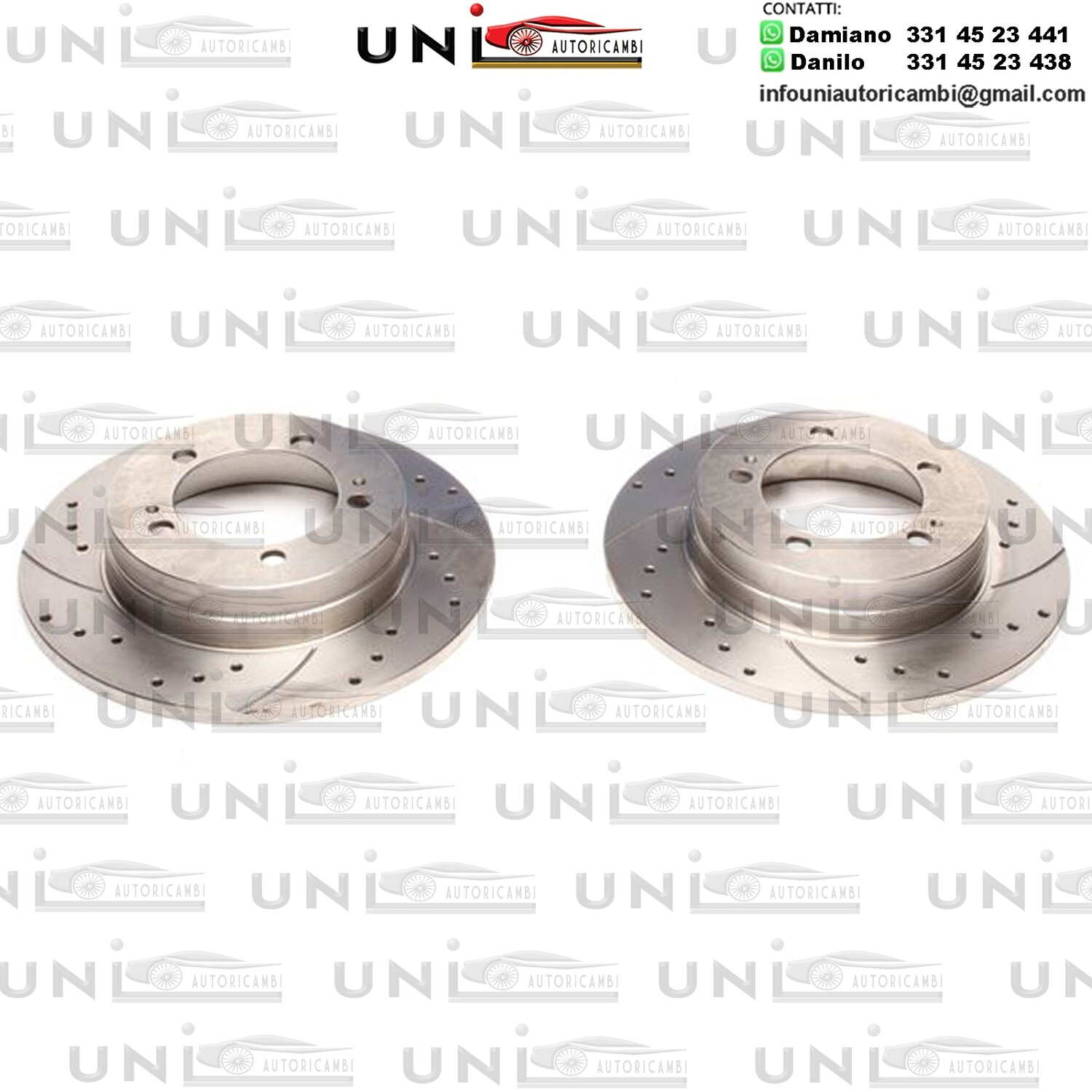 2X Dischi Sportivi Posteriori Baffati Forati