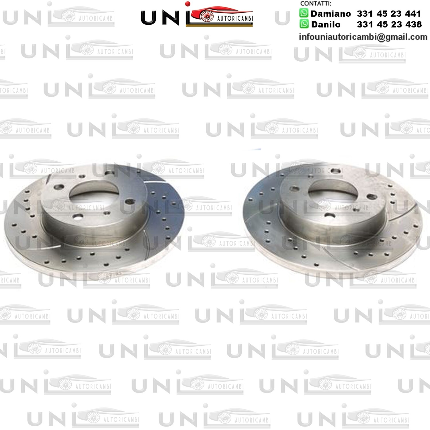 2X Dischi Sportivi Anteriori Baffati Forati Mitsubishi Colt IV / Lancer V / Proton Wira