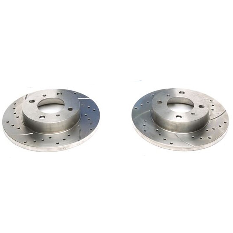 2X Dischi Sportivi Anteriori Baffati Forati Mitsubishi Colt IV / Lancer V / Proton Wira