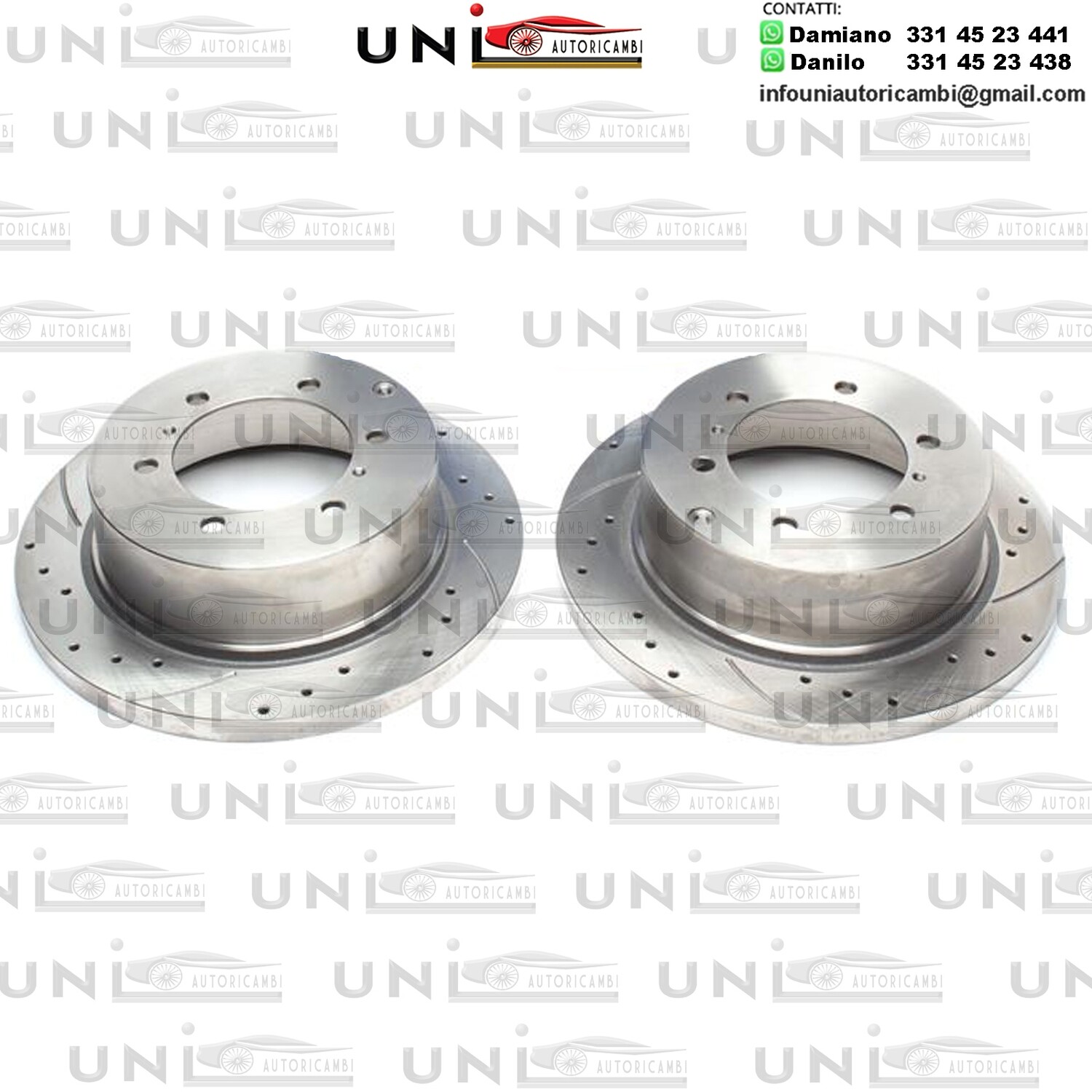 2X Dischi Sportivi Posteriori Baffati Forati Mitsubishi Pajero II+III / Pajero II Canvas / Pajero Sport / L400/Space Gear