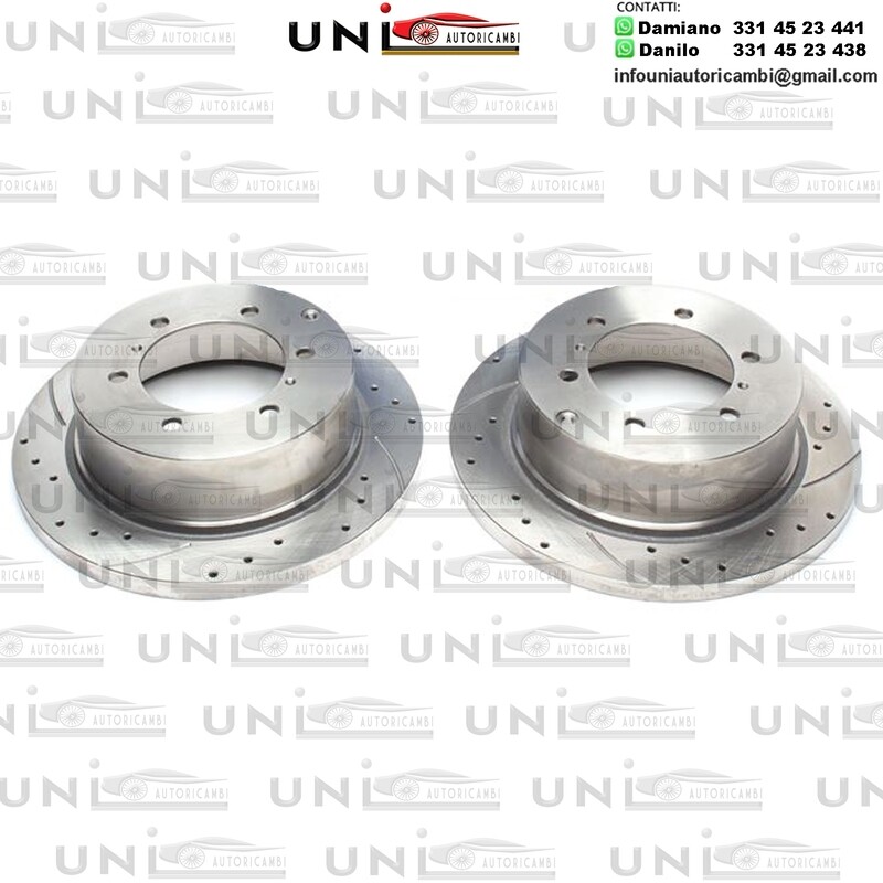 2X Dischi Sportivi Posteriori Baffati Forati Mitsubishi Pajero II+III / Pajero II Canvas / Pajero Sport / L400/Space Gear