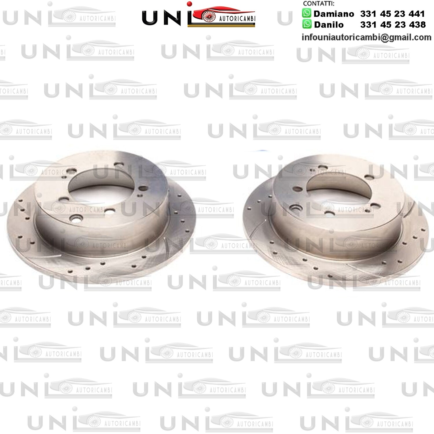 2X Dischi Sportivi Posteriori Baffati Forati Mitsubishi Eclipse II / Lacer Stufenheck / Lancr Kombi / Oulander I+II / Space Runner