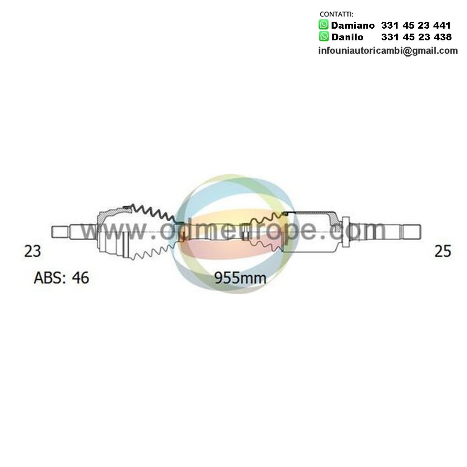 SEMIASSE ANTERIORE DESTRO Chrysler Neon / Dodge Neon da 1999 a 2020