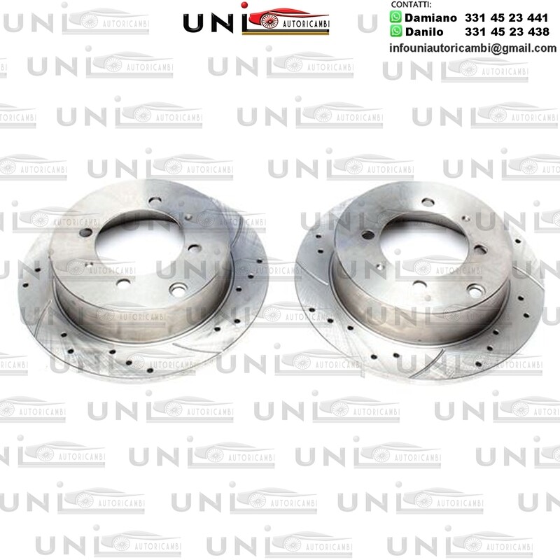 2X Dischi Sportivi Posteriori Baffati Forati Mitsubishi Galant V+VI / Lancer Stufenheck / Lancer Kombi / Santamo / Space Wagon / Space Runner