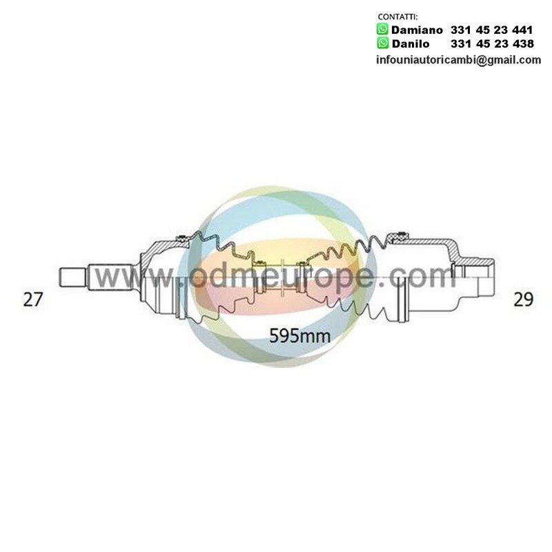 SEMIASSE MANUALE / AUTOMATICO ANTERIORE DESTRO Jeep Cherokee / Liberty da 2001 a 2008