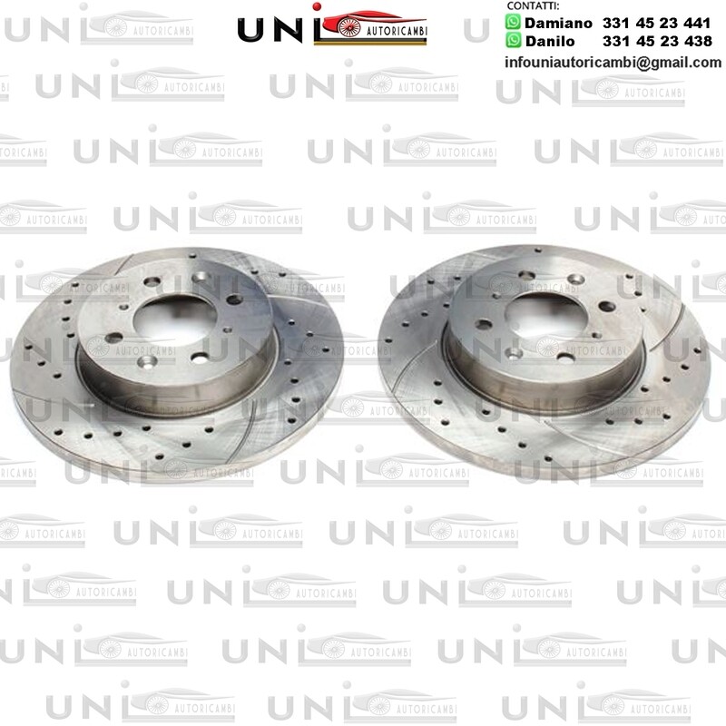 2X Dischi Sportivi Anteriori Baffati Forati MG ZR Serie / Rover Streetwise / 25 / 200 / 400 Hatchback / 400