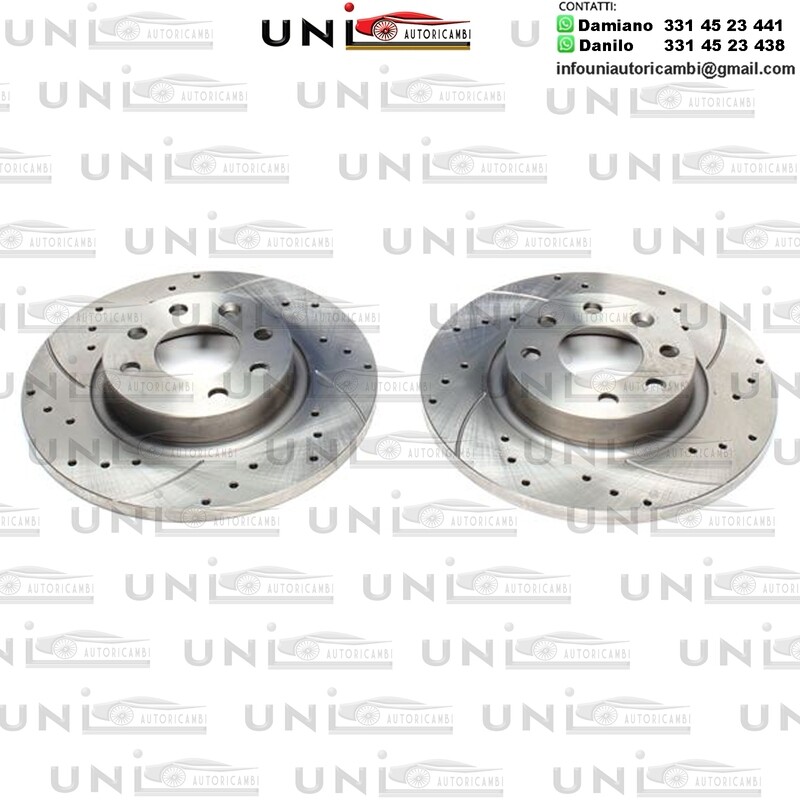 2X Dischi Sportivi Anteriori Baffati Forati Volvo 440K / 460L / 480E