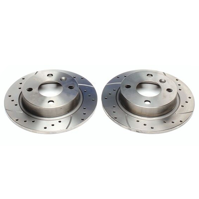 2X Dischi Sportivi Posteriori Baffati Forati Volvo 440K / 460L / 480E