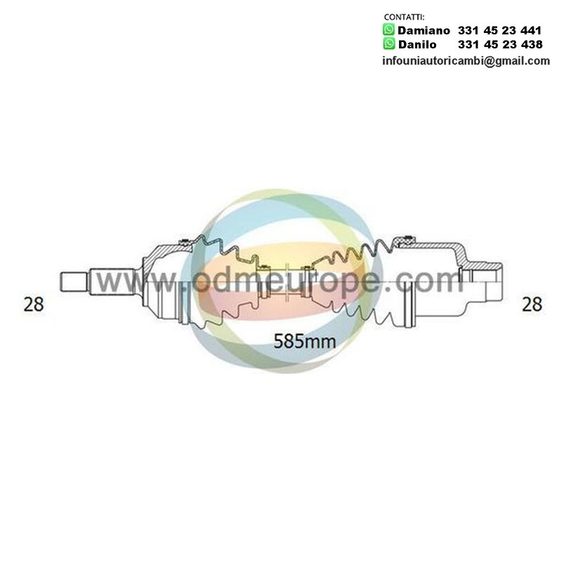 SEMIASSE ANTERIORE DESTRO Dodge Caliber / Jeep Compass / Patriot da 2009 a 2020