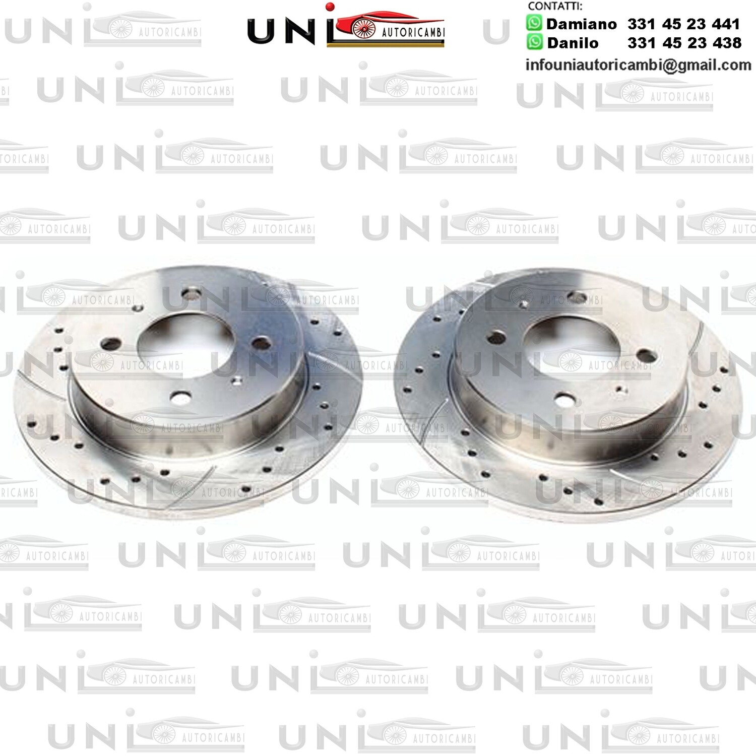 2X Dischi Sportivi Posteriori Baffati Forati Mitsubishi Carisma / Carisma Stufenheck / Colt IV / Lancer V / Lancer V Station Wagon