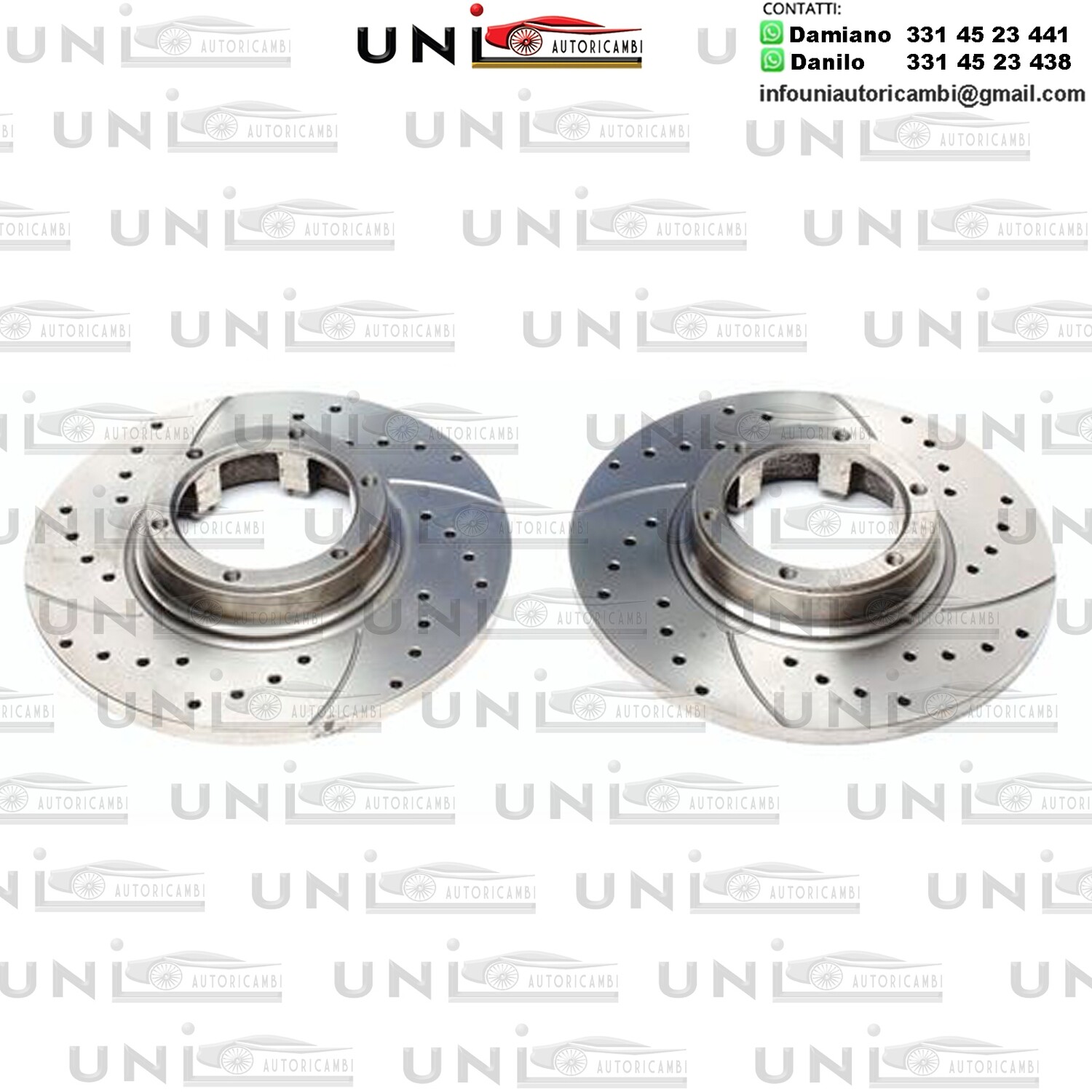 2X Dischi Sportivi Anteriori Baffati Forati Renault R4/Kasten / R5 / R6 / R12 / R15 / R17 / R18