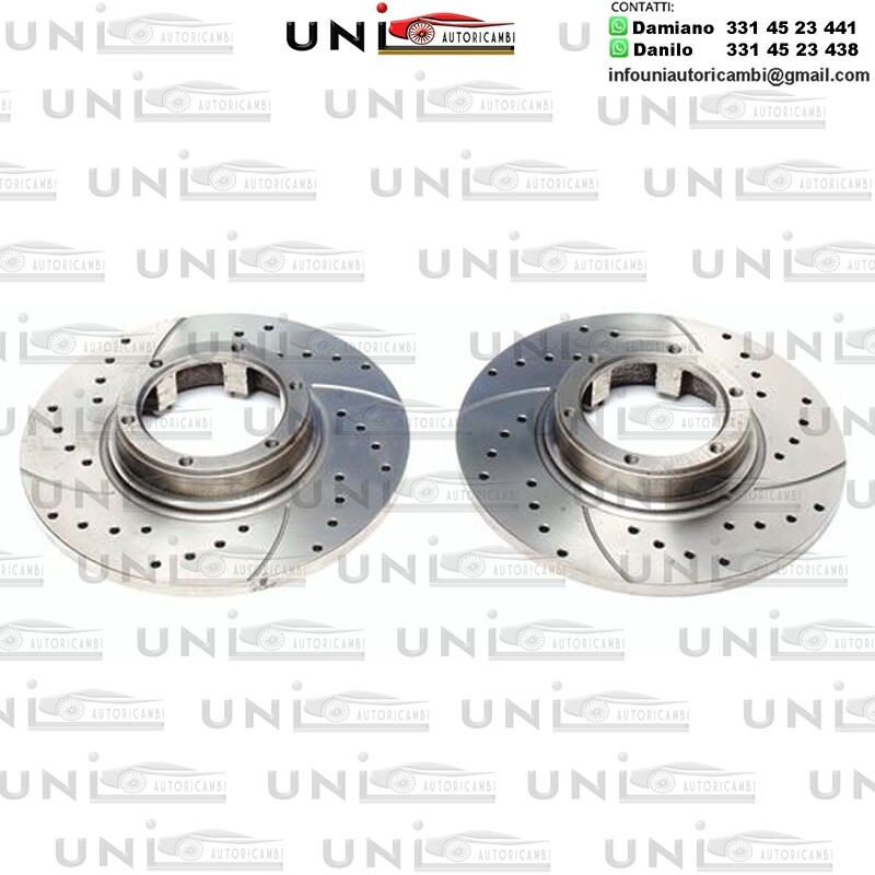 2X Dischi Sportivi Anteriori Baffati Forati Renault R4/Kasten / R5 / R6 / R12 / R15 / R17 / R18