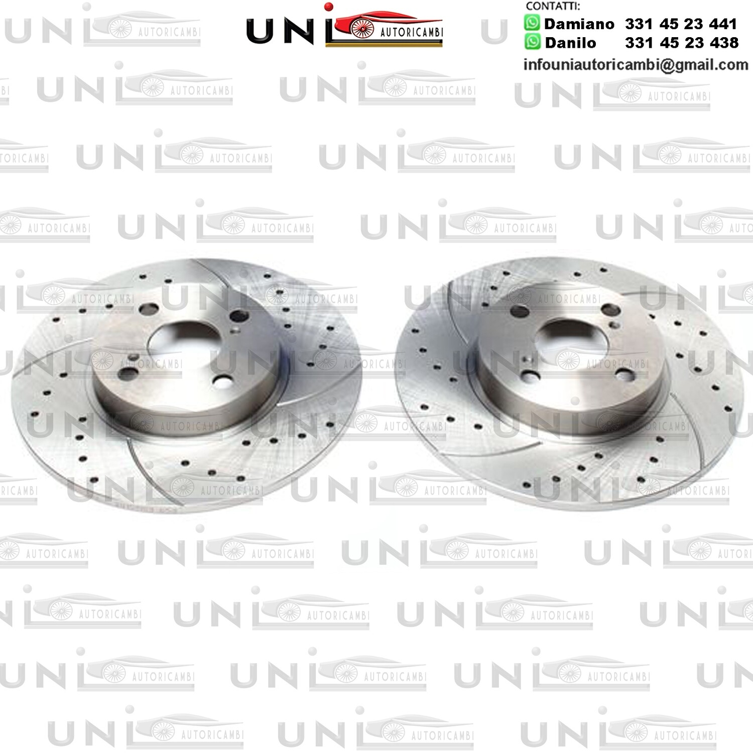 2X Dischi Sportivi Posteriori Baffati Forati Toyota Corolla Compact / Corolla Liftback / Corolla / Corolla SW