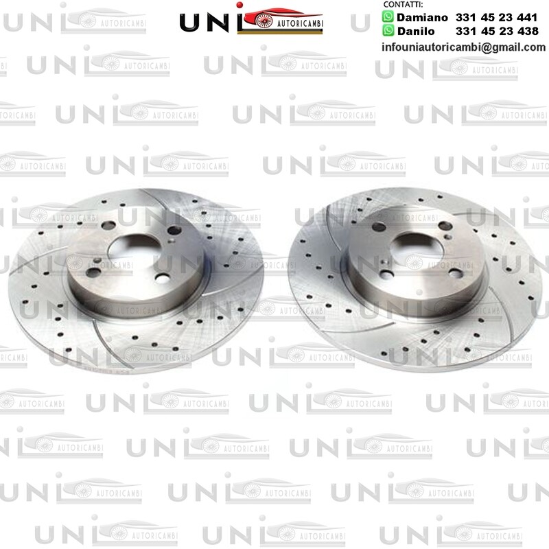 2X Dischi Sportivi Posteriori Baffati Forati Toyota Corolla Compact / Corolla Liftback / Corolla / Corolla SW