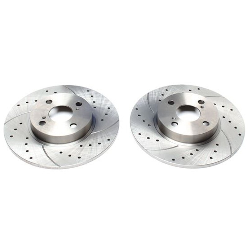 2X Dischi Sportivi Posteriori Baffati Forati Toyota Corolla Compact / Corolla Liftback / Corolla / Corolla SW