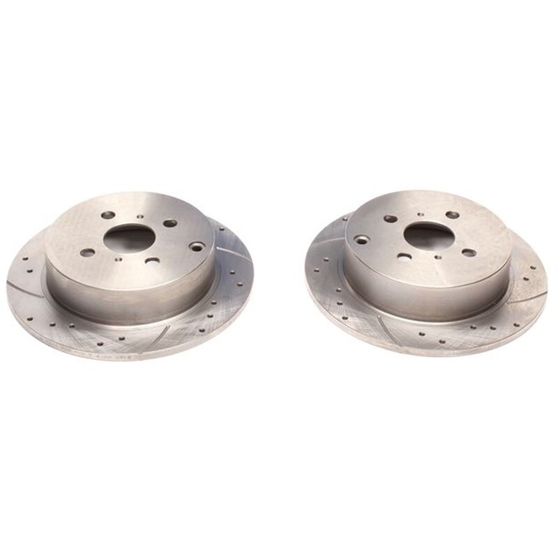 2X Dischi Sportivi Posteriori Baffati Forati Toyota Corolla / Corolla Verso / Prius / Yaris / Yaris Verso