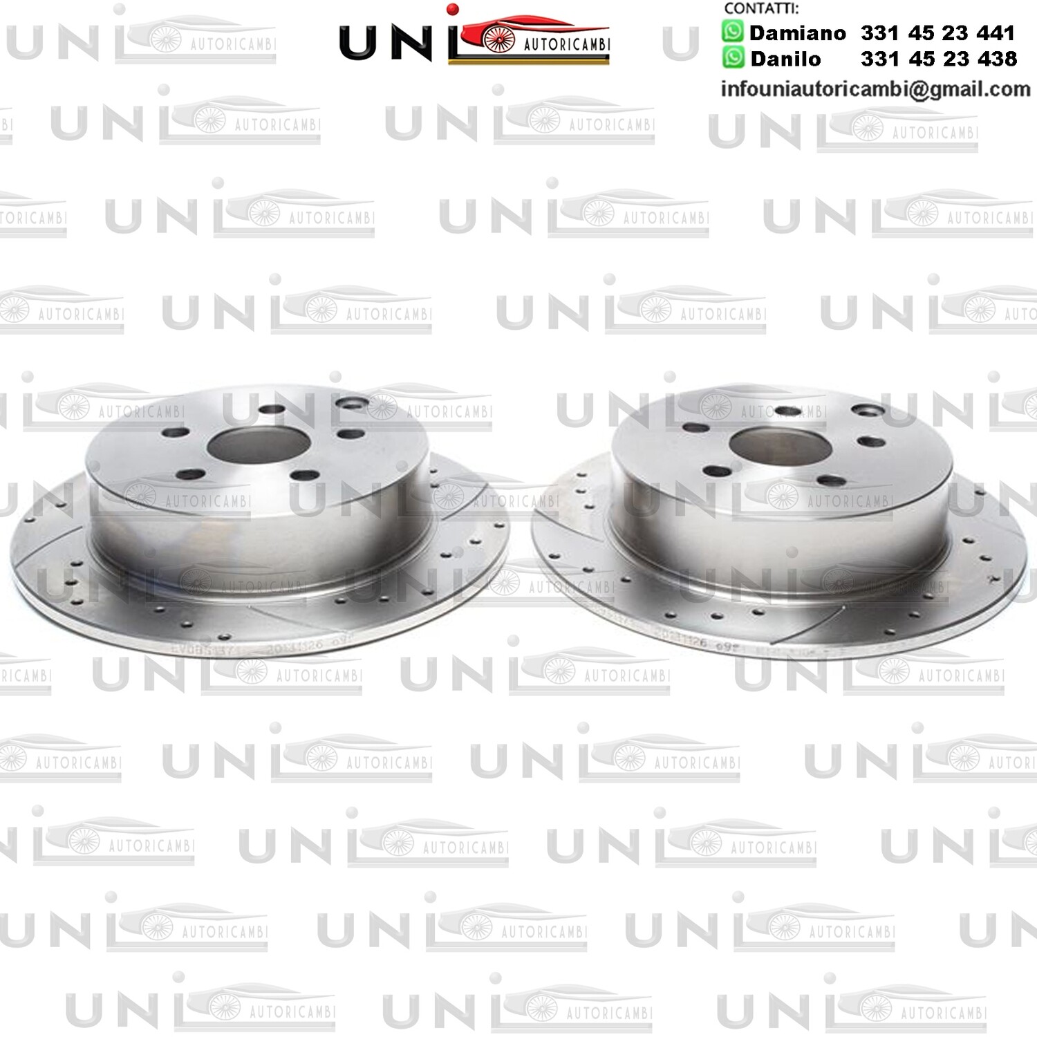 2X Dischi Sportivi Posteriori Baffati Forati Toyota Celica / Prius