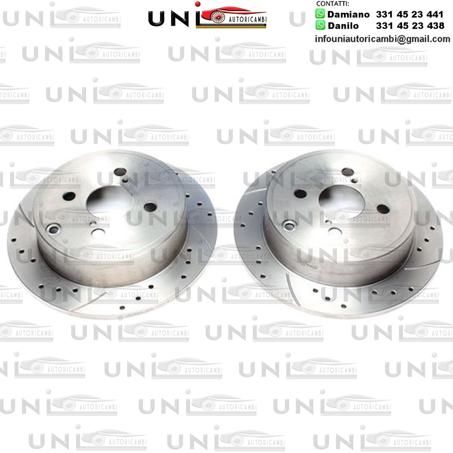 2X Dischi Sportivi Posteriori Baffati Forati Toyota Corolla