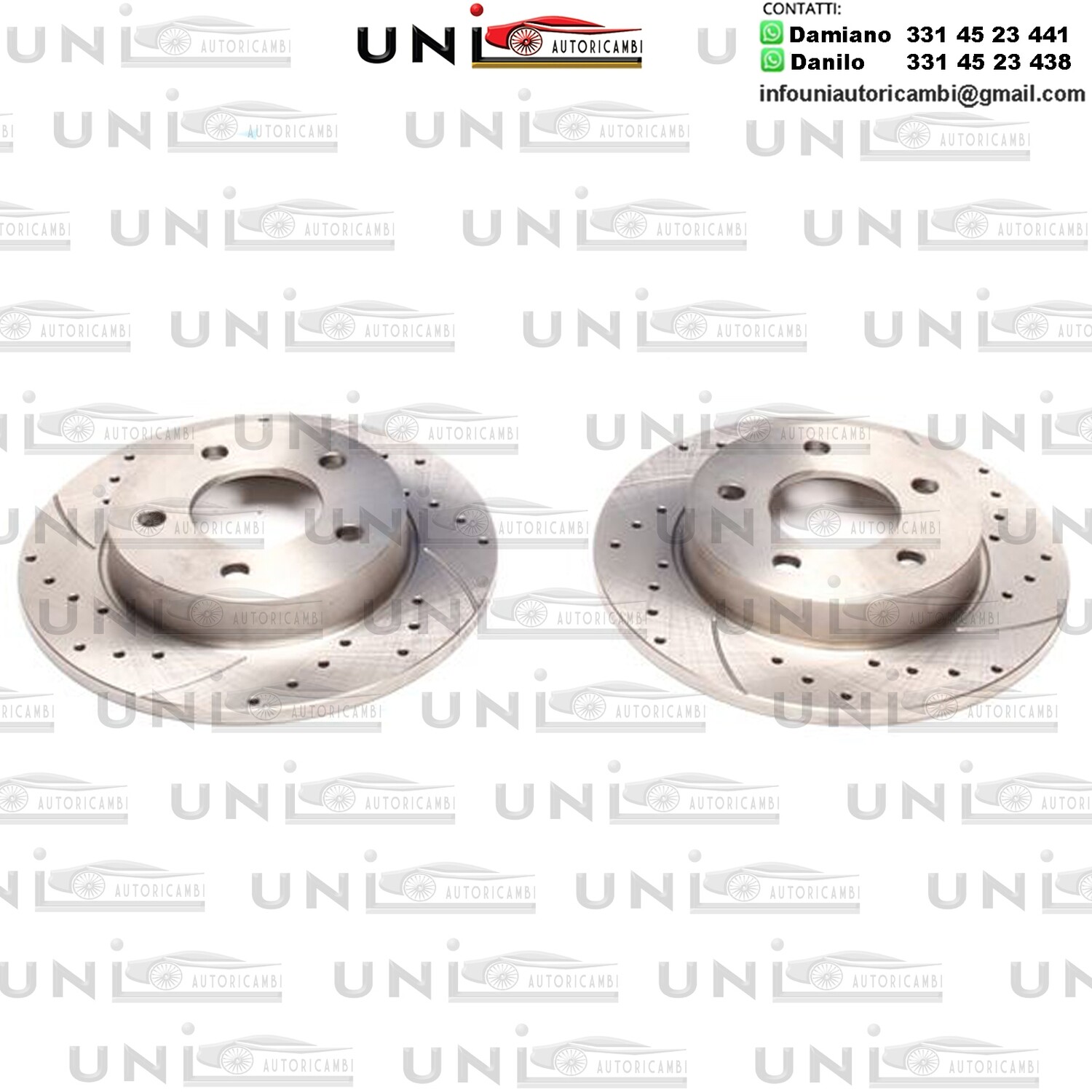 2X Dischi Sportivi Posteriori Baffati Forati Mazda 3