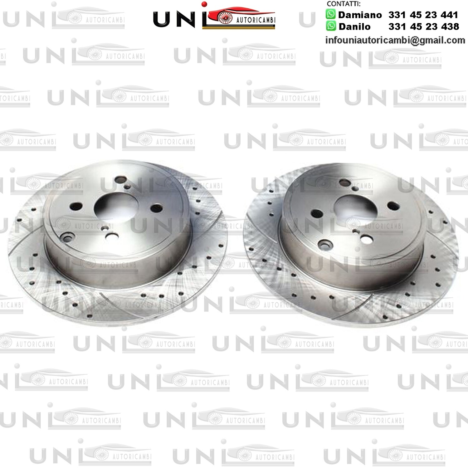 2X Dischi Sportivi Posteriori Baffati Forati Toyota Corolla / Corolla Stufenheck / Corolla Combi