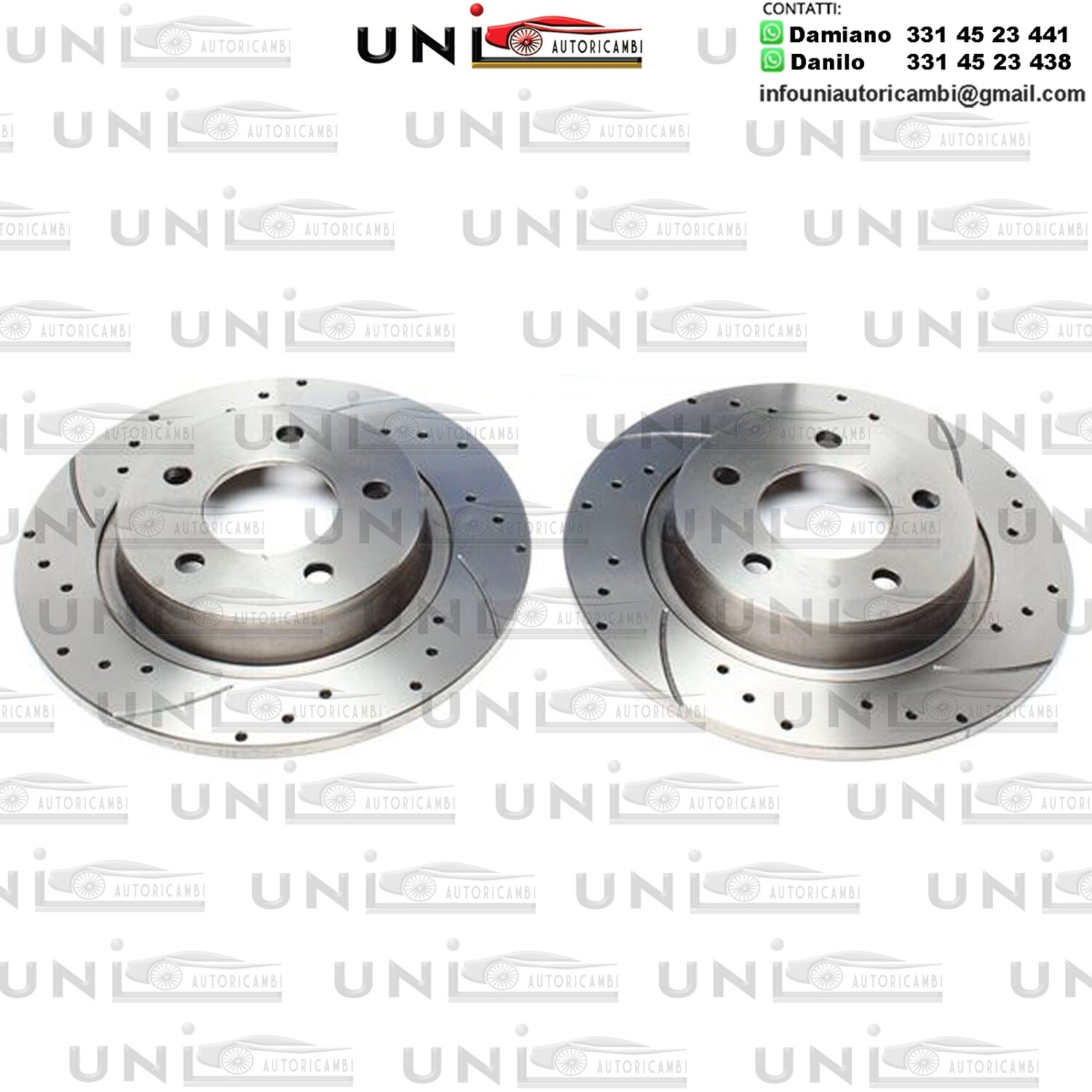 2X Dischi Sportivi Posteriori Baffati Forati Mazda 3 / Mazda 5