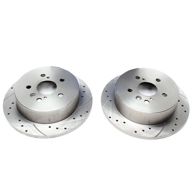 2X Dischi Sportivi Posteriori Baffati Forati Toyota Avensis Verso / Previa