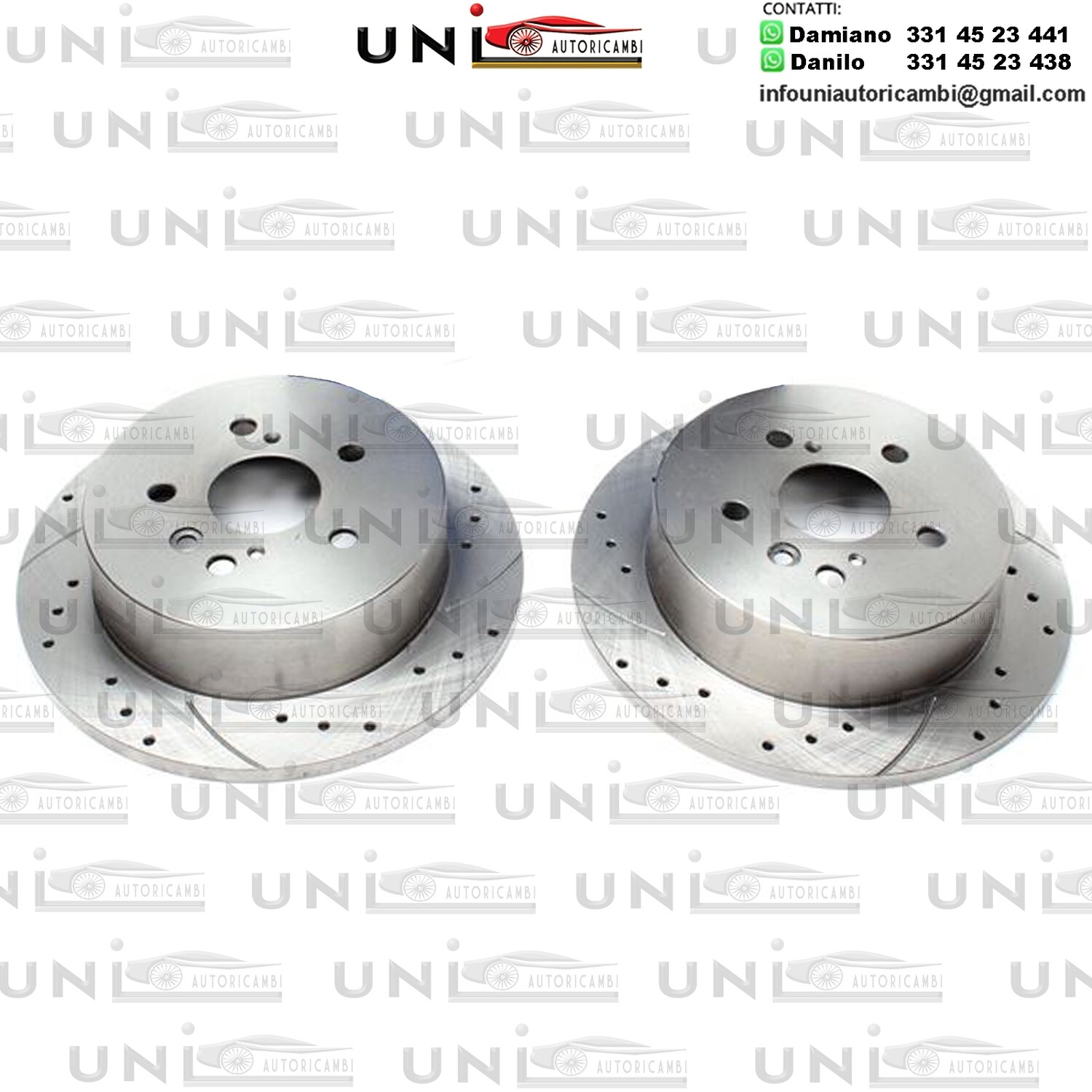 2X Dischi Sportivi Posteriori Baffati Forati Toyota Avensis Verso / Previa