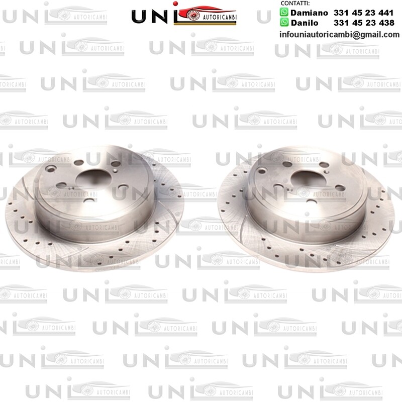 2X Dischi Sportivi Posteriori Baffati Forati Toyota Avensis T25