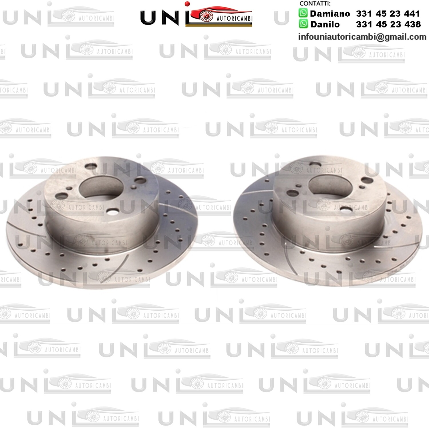 2X Dischi Sportivi Posteriori Baffati Forati Toyota Corolla Compact / Corolla Liftback