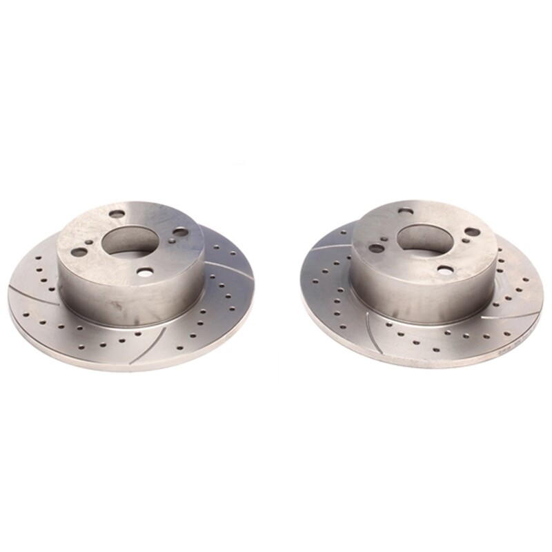 2X Dischi Sportivi Posteriori Baffati Forati Toyota Corolla Compact / Corolla Liftback