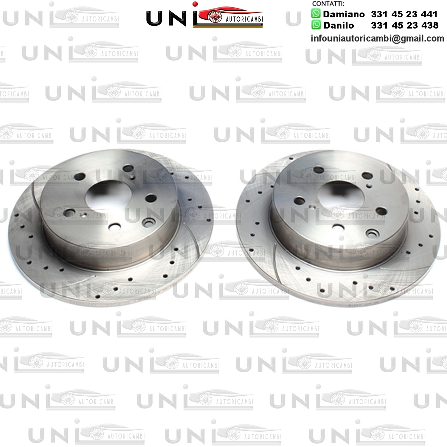 2X Dischi Sportivi Posteriori Baffati Forati Toyota RAV 4 III+IV