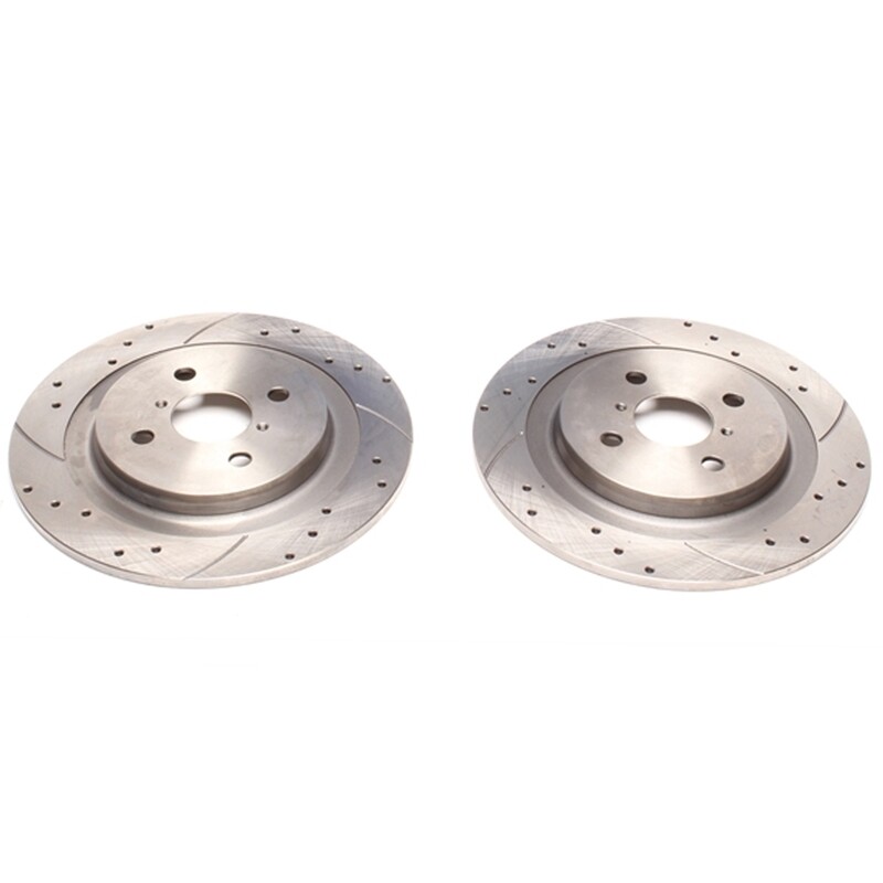 2X Dischi Sportivi Posteriori Baffati Forati Daihatsu Charade Typ XP9 / Toyota Yaris Typ P9