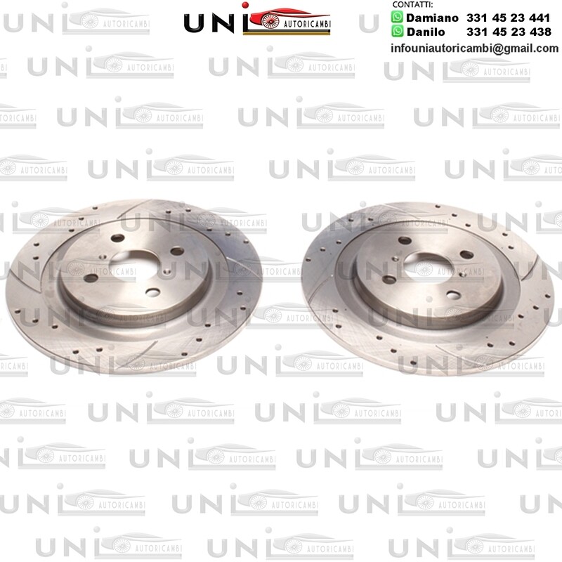 2X Dischi Sportivi Posteriori Baffati Forati Daihatsu Charade Typ XP9 / Toyota Yaris Typ P9
