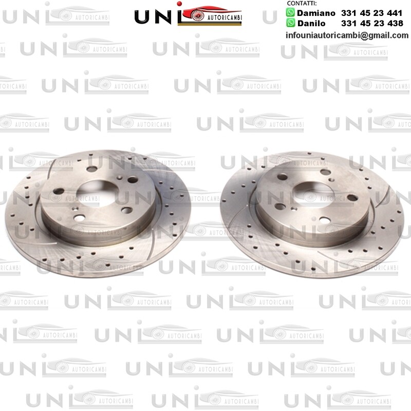 2X Dischi Sportivi Posteriori Baffati Forati Toyota Auris/ Corolla