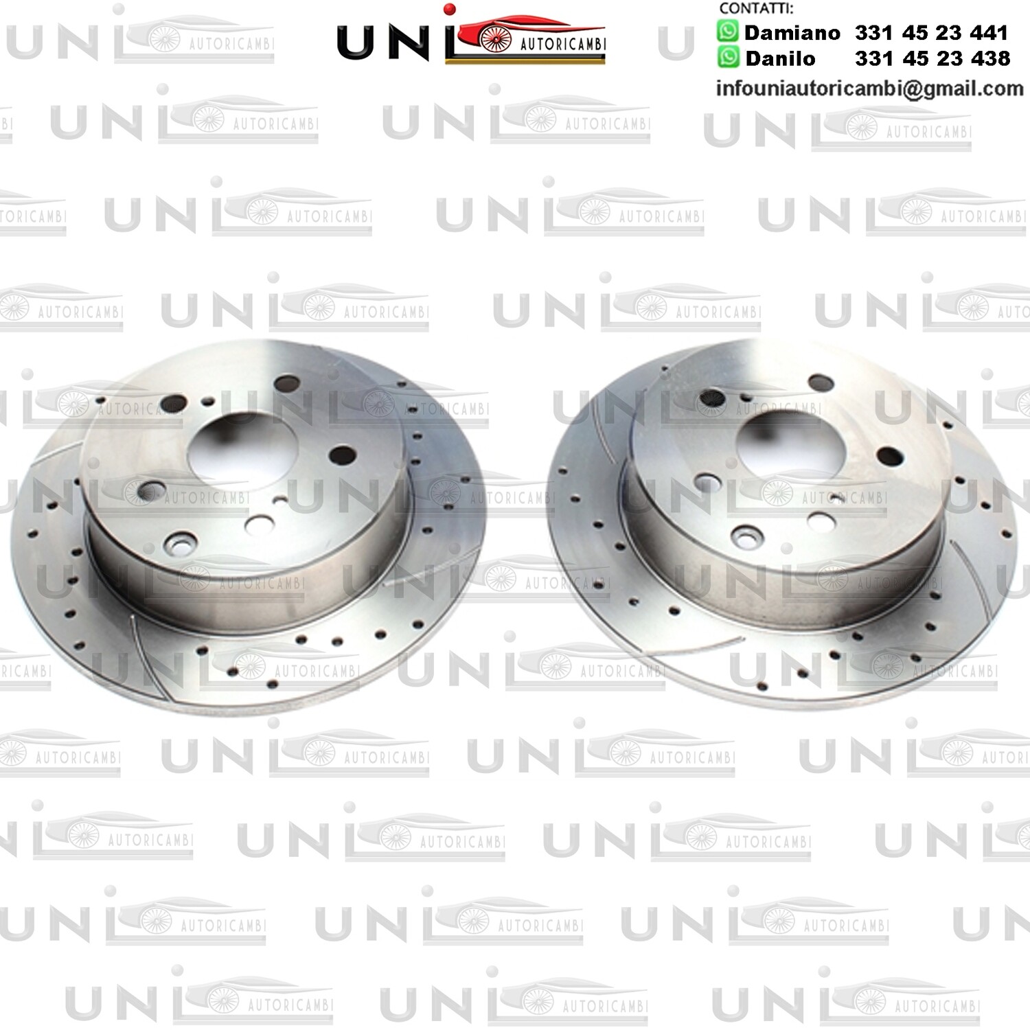 2X Dischi Sportivi Posteriori Baffati Forati Toyota Avensis T25