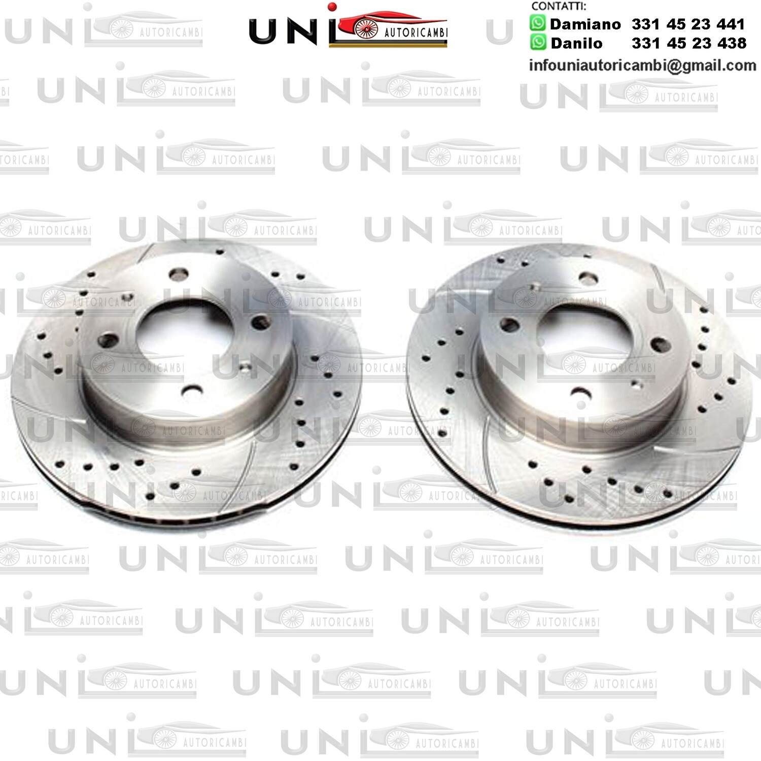 2X Dischi Sportivi Anteriori Forati e Baffati Hyundai Atos 1998 a 2002/ Atos Prime da 08.1999 -