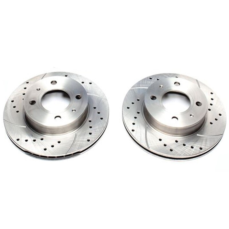 2X Dischi Sportivi Anteriori Forati e Baffati Hyundai Atos 1998 a 2002/ Atos Prime da 08.1999 -