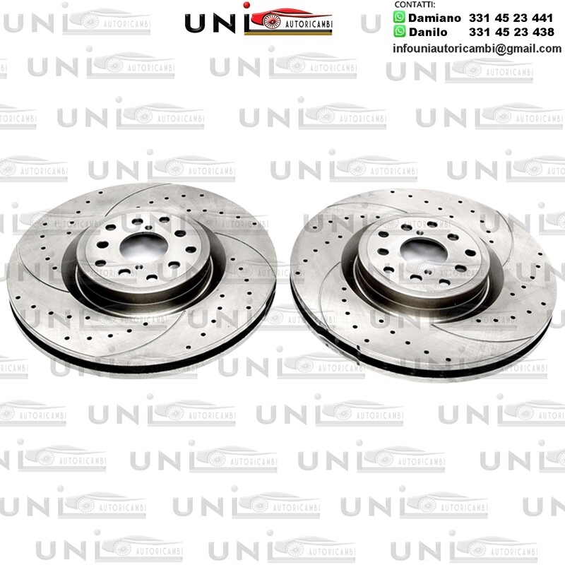 2X Dischi Sportivi Autoventilati Anteriori Baffati Forati Subaru Impreza WRX Typ GD, GG, GR, GJ