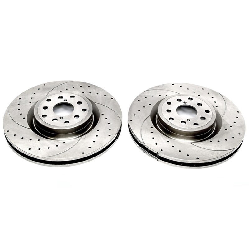 2X Dischi Sportivi Autoventilati Anteriori Baffati Forati Subaru Impreza WRX Typ GD, GG, GR, GJ