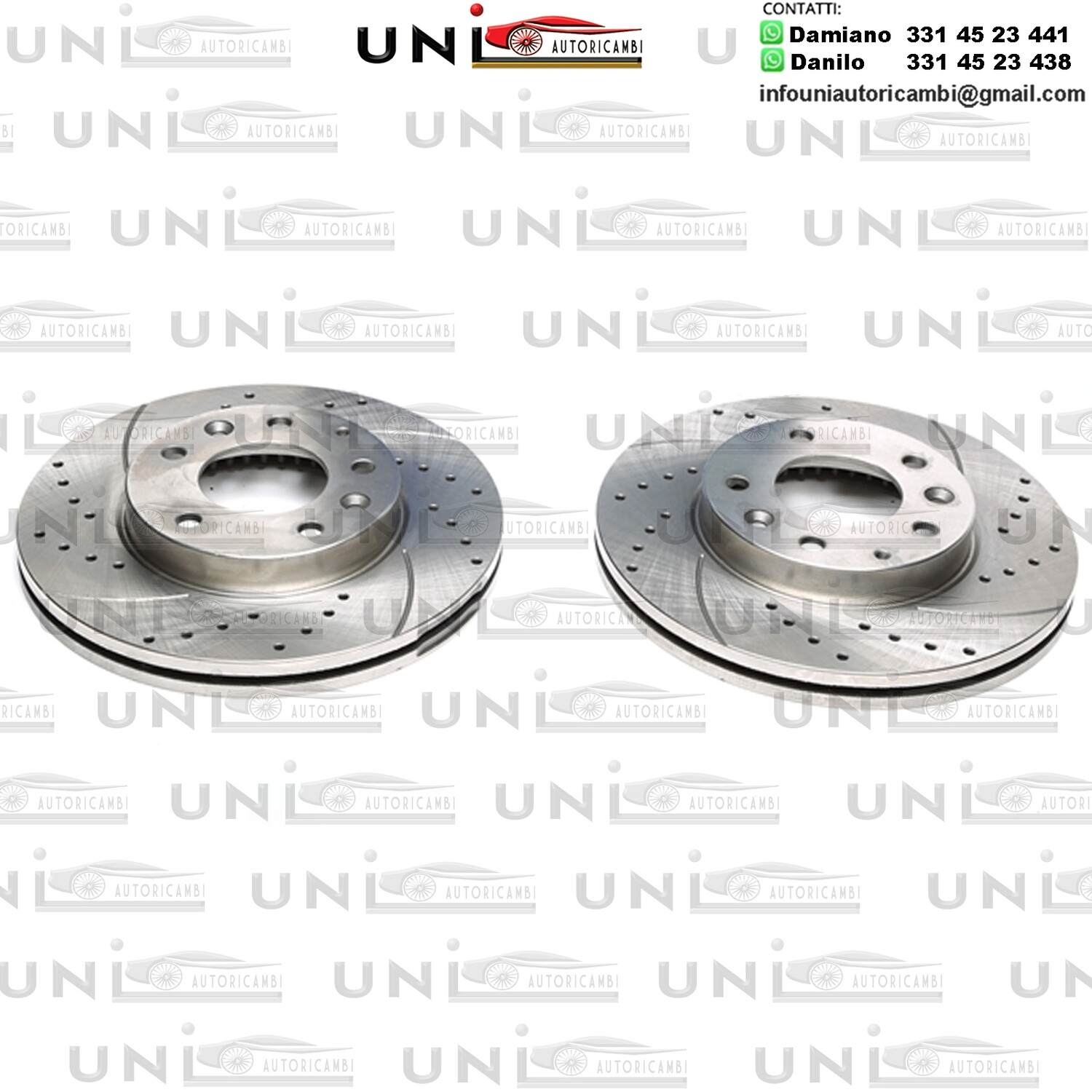 2X Dischi Sportivi Autoventilati Anteriori Baffati Forati Mazda 323F VI / 323S VI / 626 V SW / Mazda 6 / Mazda 6 Hatchback / Premacy