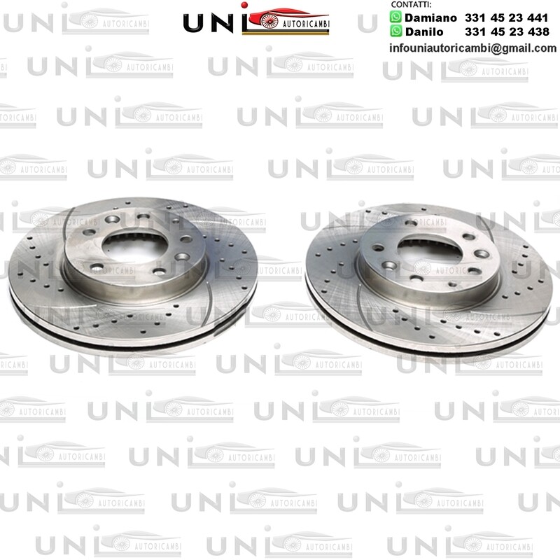 2X Dischi Sportivi Autoventilati Anteriori Baffati Forati Mazda 323F VI / 323S VI / 626 V SW / Mazda 6 / Mazda 6 Hatchback / Premacy