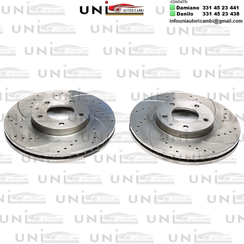 2X Dischi Sportivi Autoventilati Anteriori Baffati Forati Mazda MPV II