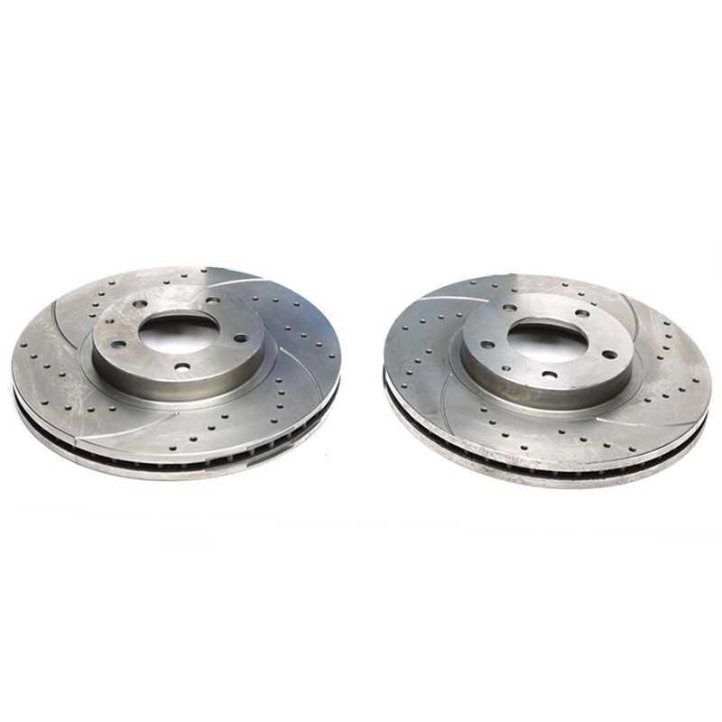 2X Dischi Sportivi Autoventilati Anteriori Baffati Forati Mazda MPV II