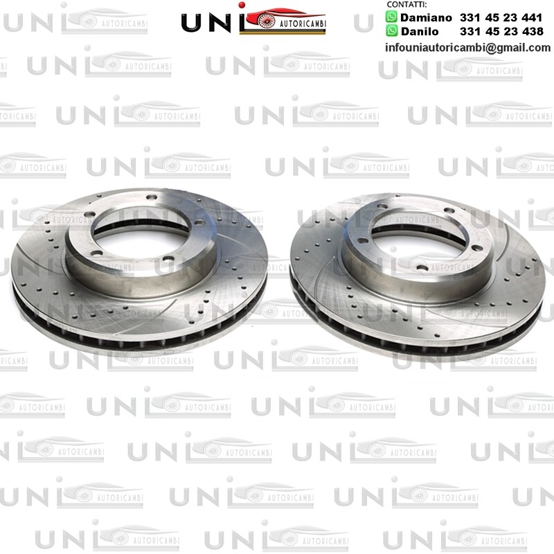 2X Dischi Sportivi Autoventilati Anteriori Baffati Forati Lexus LX / Toyota Land Cruiser100