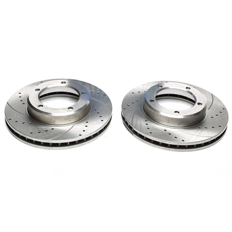 2X Dischi Sportivi Autoventilati Anteriori Baffati Forati Lexus LX / Toyota Land Cruiser100
