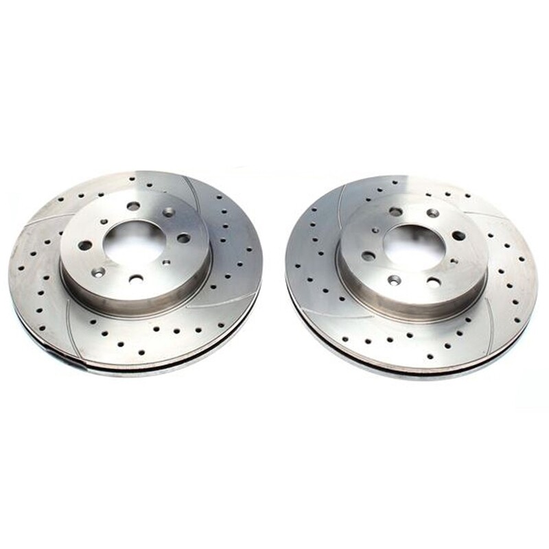 2X Dischi Sportivi Anteriori Baffati Forati Honda Concerto / Rover 200 Hatchback / 200 Coupe / 400 / 400 Tourer / Cabriolet