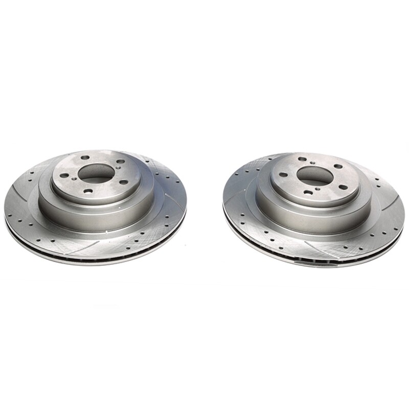 2X Dischi Sportivi Autoventilati Posteriori Baffati Forati Subaru Impreza Stufenheck (GD) / Impreza Schrägheck / Impreza SW (GG) / Legacy IV / Legacy IV SW / Outback