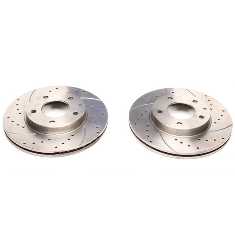 2X Dischi Sportivi Autoventilati Anteriori Baffati Forati Mazda 323F-V (BA)